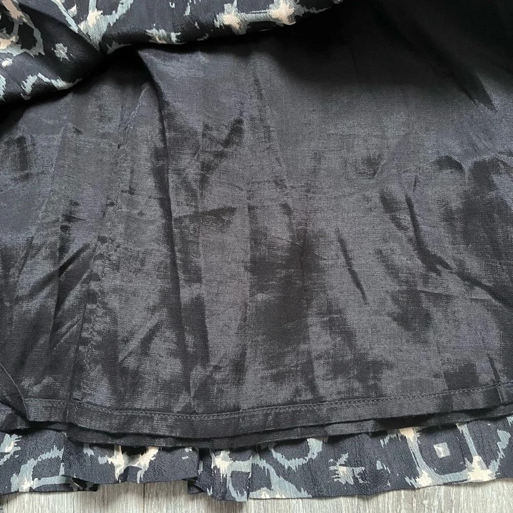 TOAST Black Patterned A-Line Below Knee Skirt UK 12 - Picture 4 of 8